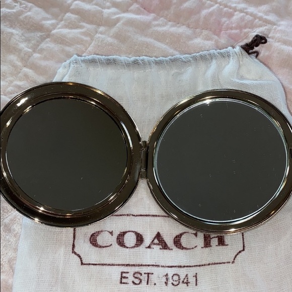 Y2K COACH PINK SIGNATURE C COMPACT MIRROR MONOGRAM - Picture 4 of 10